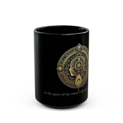 "Peace"  Mantra-Inspired Black Mug (11oz, 15oz)