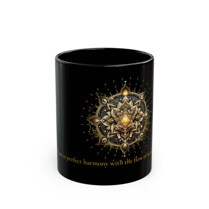 "Harmony" - I - Series Mantra-Inspired Black Mug (11oz, 15oz) D2