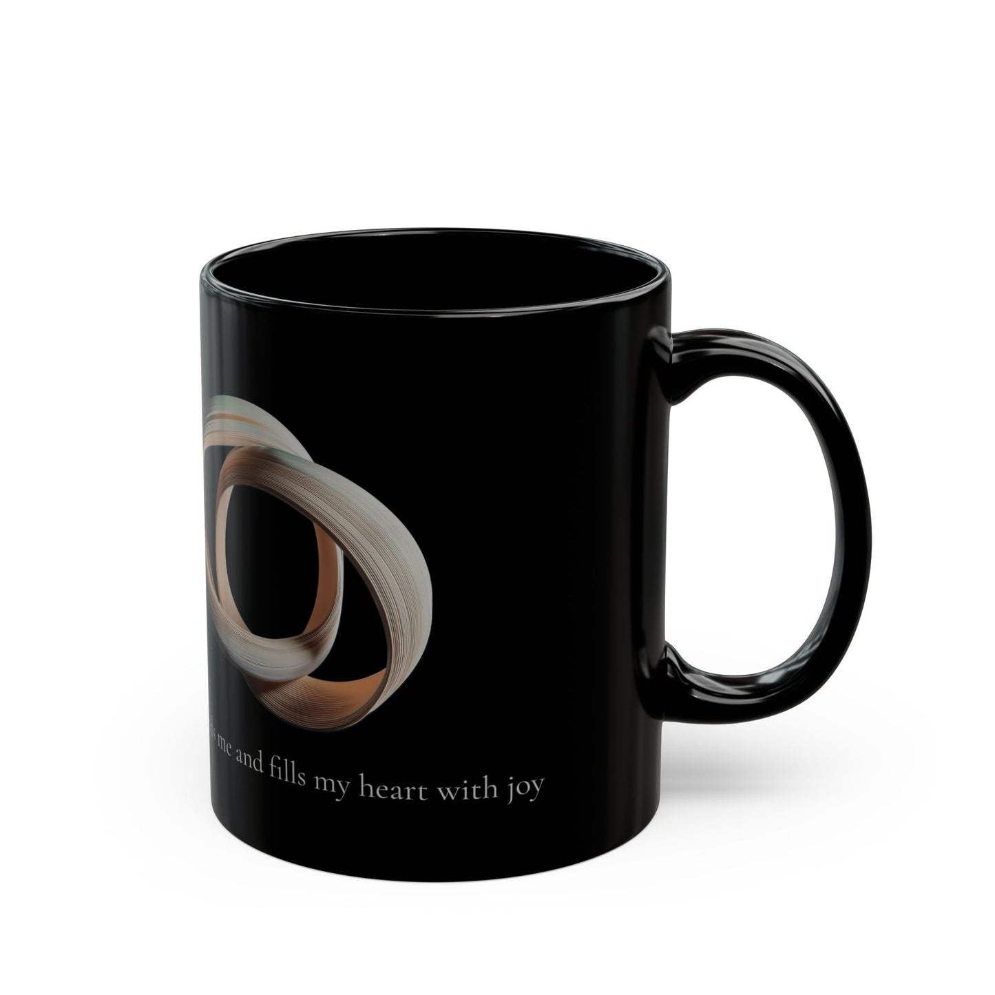 "Joy" - II - Mantra-Inspired Black Mug (11oz, 15oz)