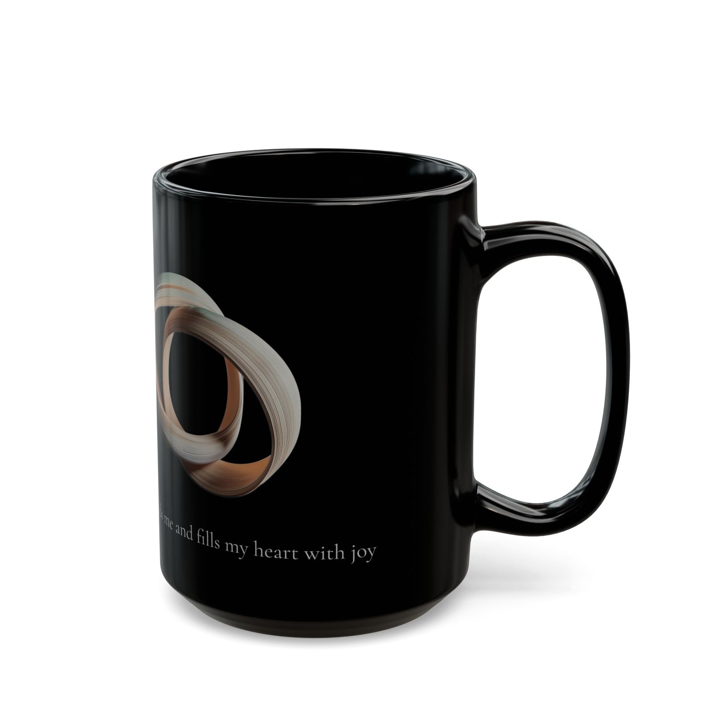 "Joy" - II - Mantra-Inspired Black Mug (11oz, 15oz)