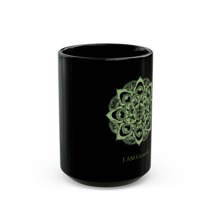 "Gratitude" I  Mantra-Inspired Black Mug (11oz, 15oz)